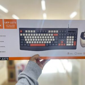 KIT TECLADO E MOUSE COM FIO RETRO LEY-2273