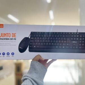 KIT TECLADO E MOUSE COM FIO KV-815
